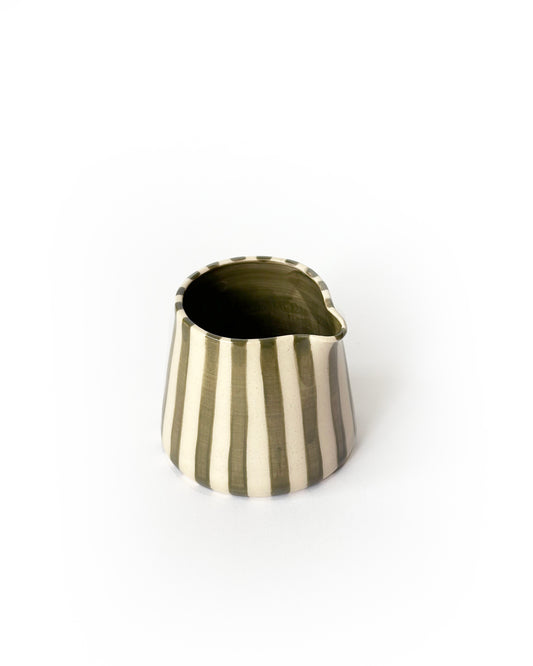 Mini Stripey Jug - Avocado