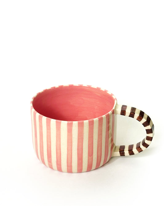 Classic Stripey Mug - Pink & Brown