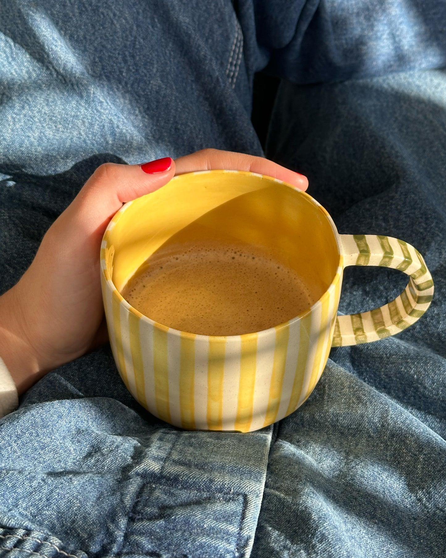 Classic Stripey Mug - Sunshine Yellow & Avocado