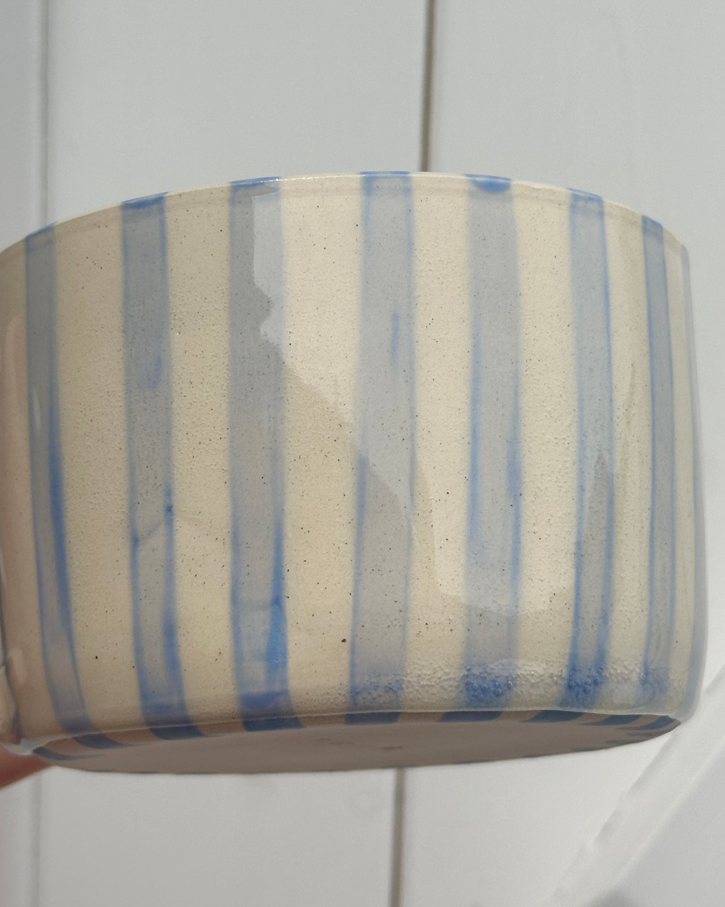 Classic Stripey Mug - Powder Blue & Brown  *SECOND* see photos