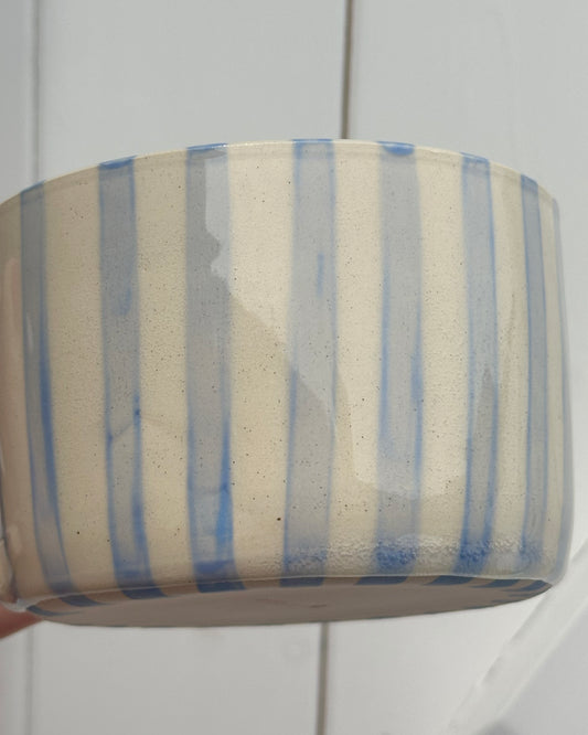 Classic Stripey Mug - Powder Blue & Brown  *SECOND* see photos