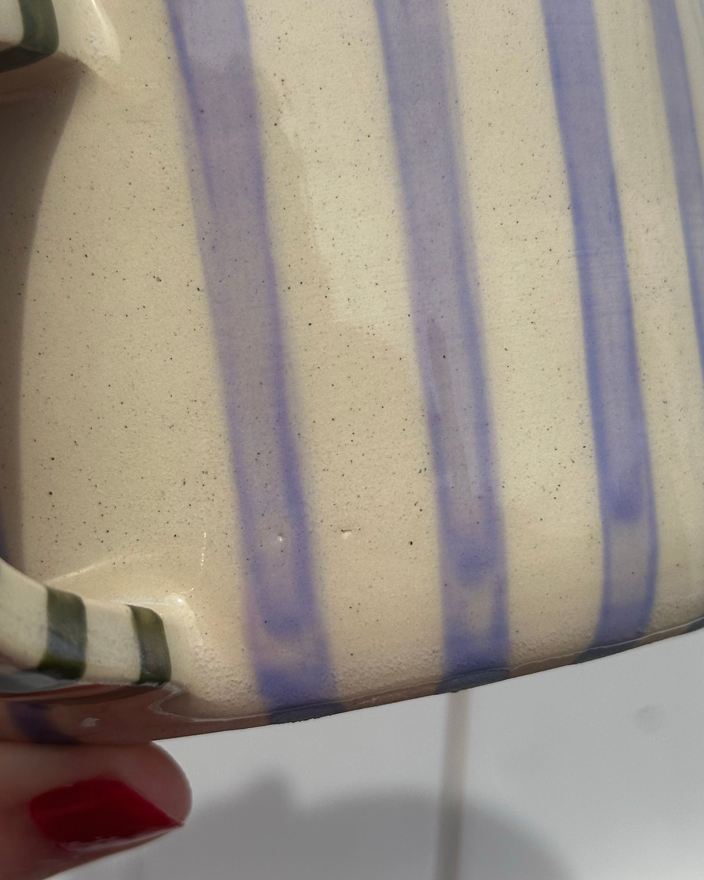 Classic Stripey Mug - Lavender & Avocado *SECOND* see photos