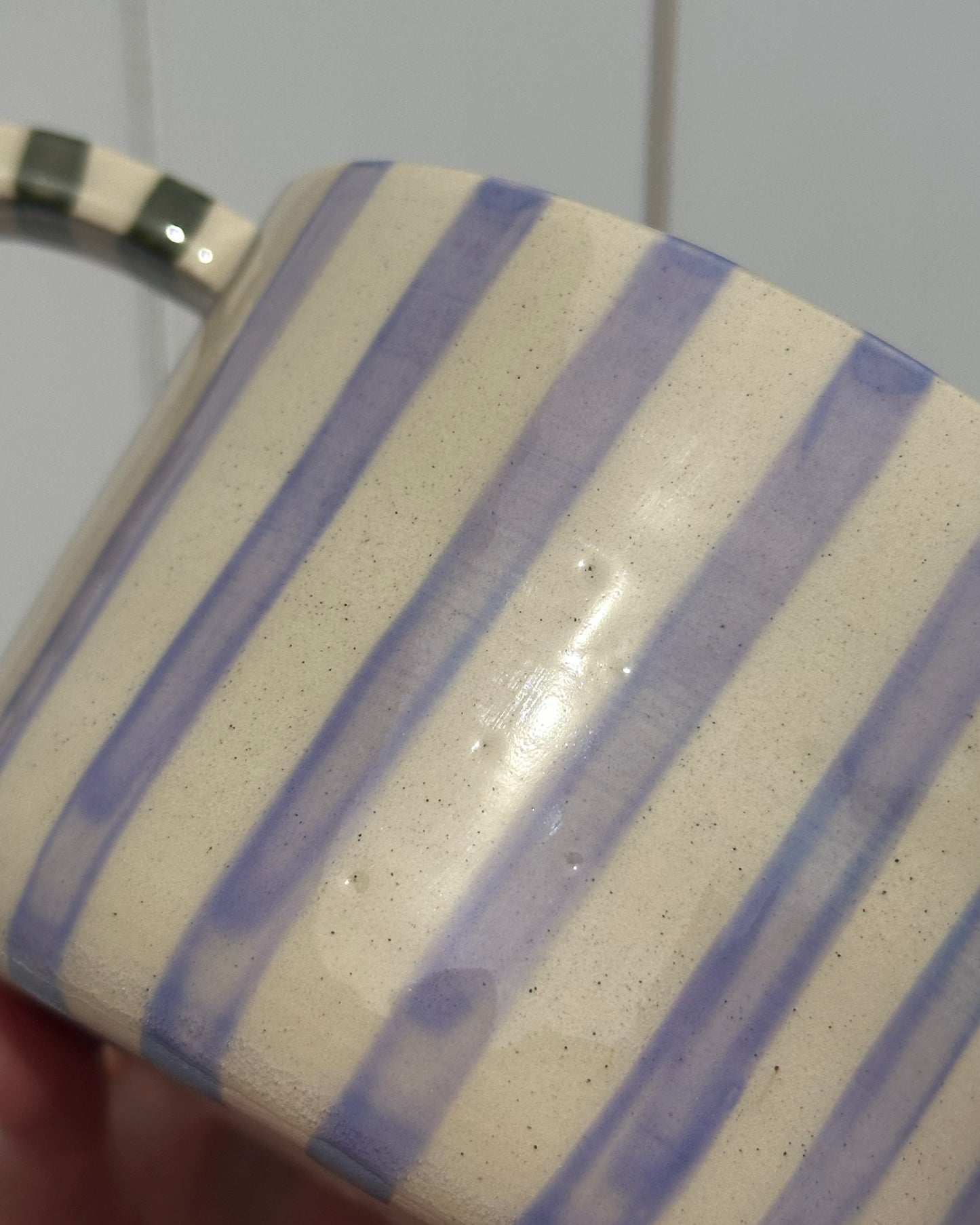 Classic Stripey Mug - Lavender & Avocado *SECOND* see photos