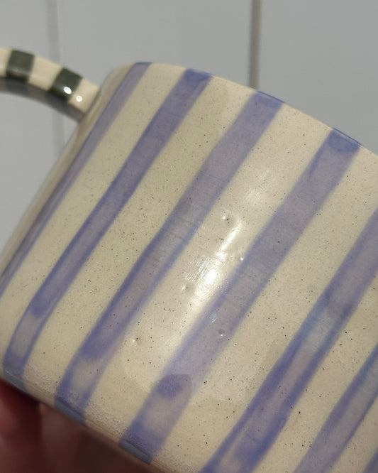 Classic Stripey Mug - Lavender & Avocado *SECOND* see photos