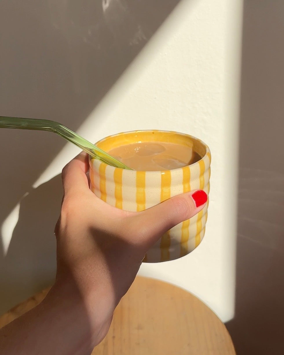 Stripey Tumbler in Sunshine Yellow - MADE TO ORDER