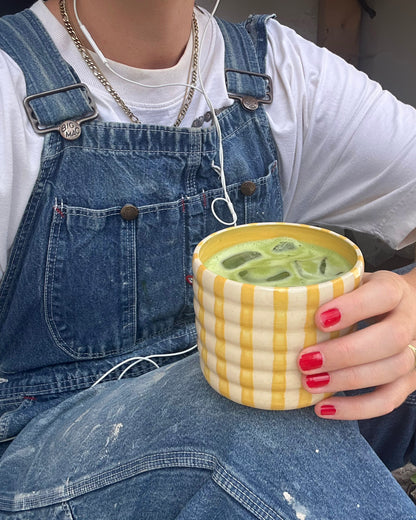Stripey Tumbler in Sunshine Yellow - MADE TO ORDER
