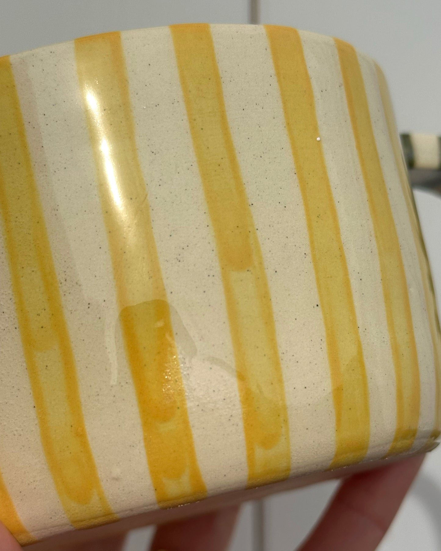 Classic Stripey Mug - Sunshine Yellow & Avocado *SECOND* see photos